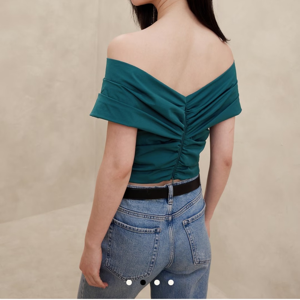 Banana Republic Taffeta Off The Shoulder Blouse NWT - Picture 6 of 7